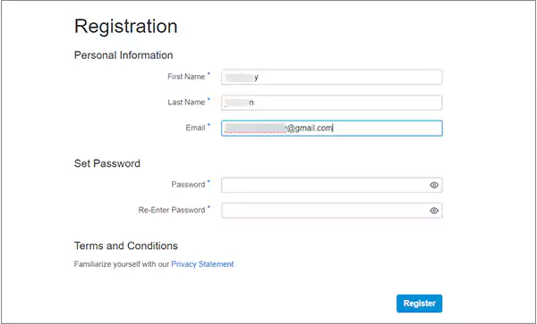 Registration Personal Information