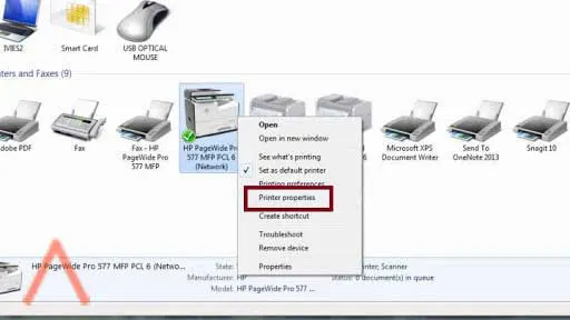 Select ‘Printer Properties’