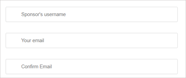 Enter Sponsors Name Your Email and Confirm Email