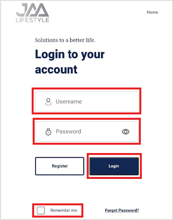 Enter username and password then click login