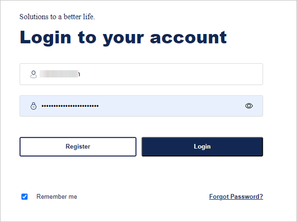 Enter your username and password, then click login