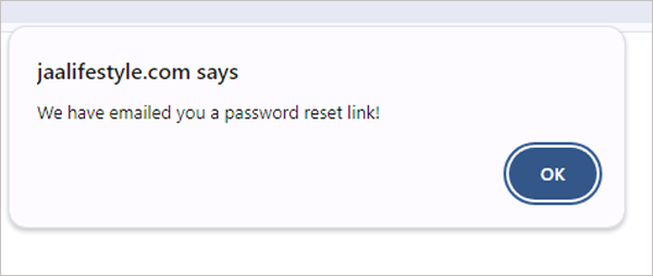 Password reset confirmation